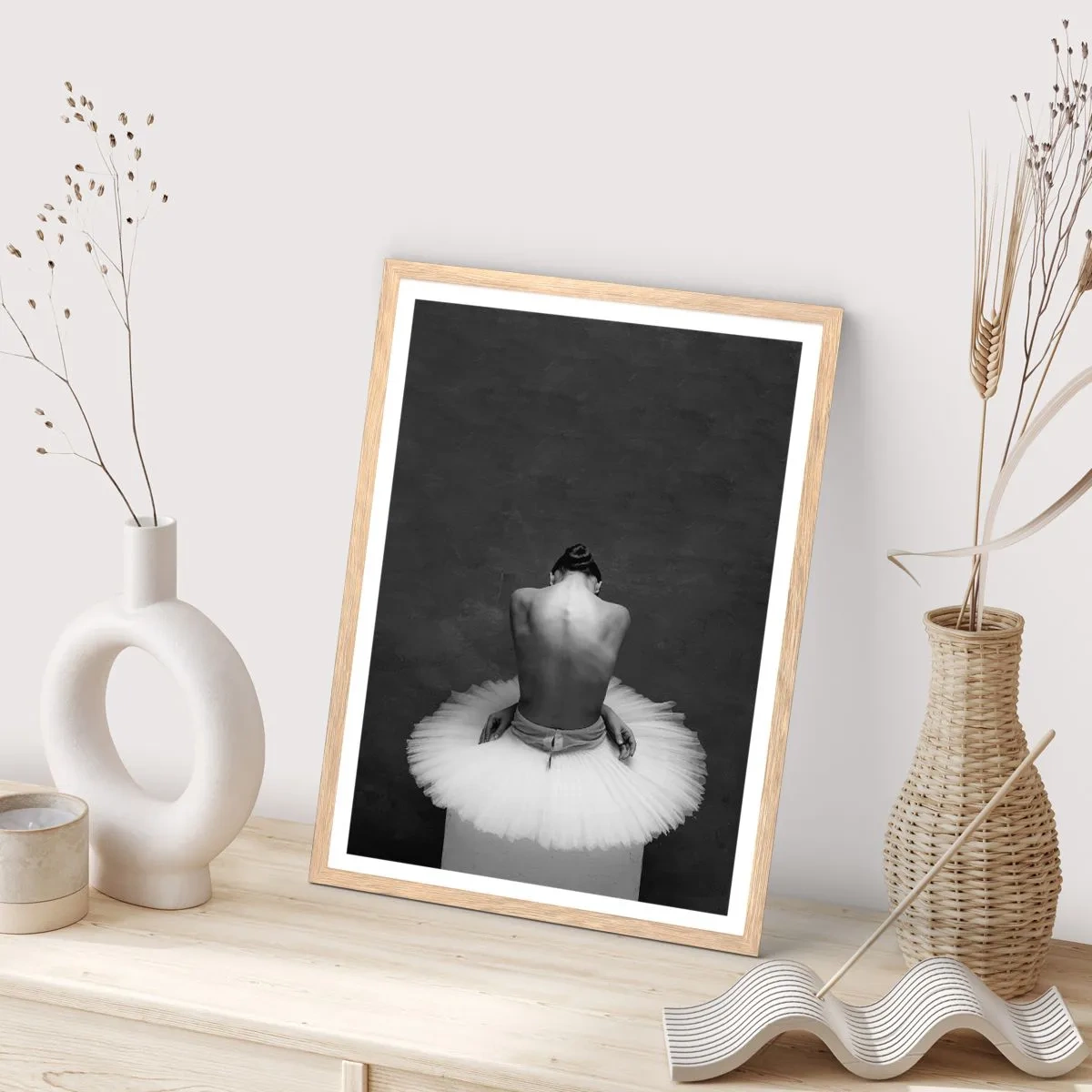 Affiche dans un chêne clair - Poster - C'est justement en train de fleurir - 61x91 cm