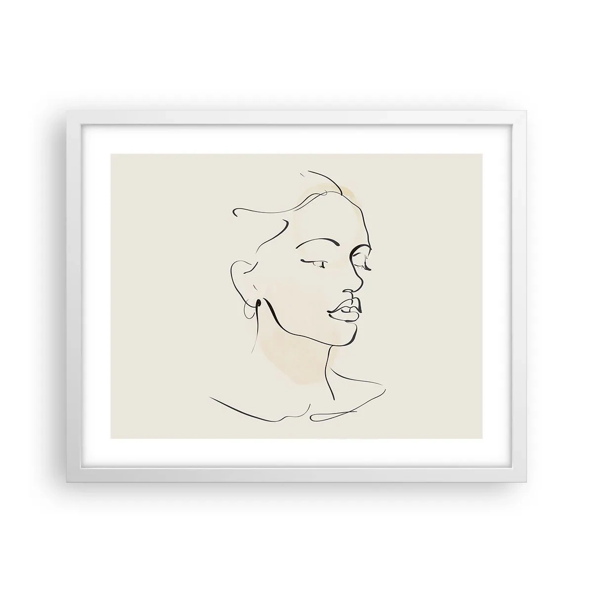 Affiche dans un cadre blanc - Poster - Une ligne certaine - 50x40 cm