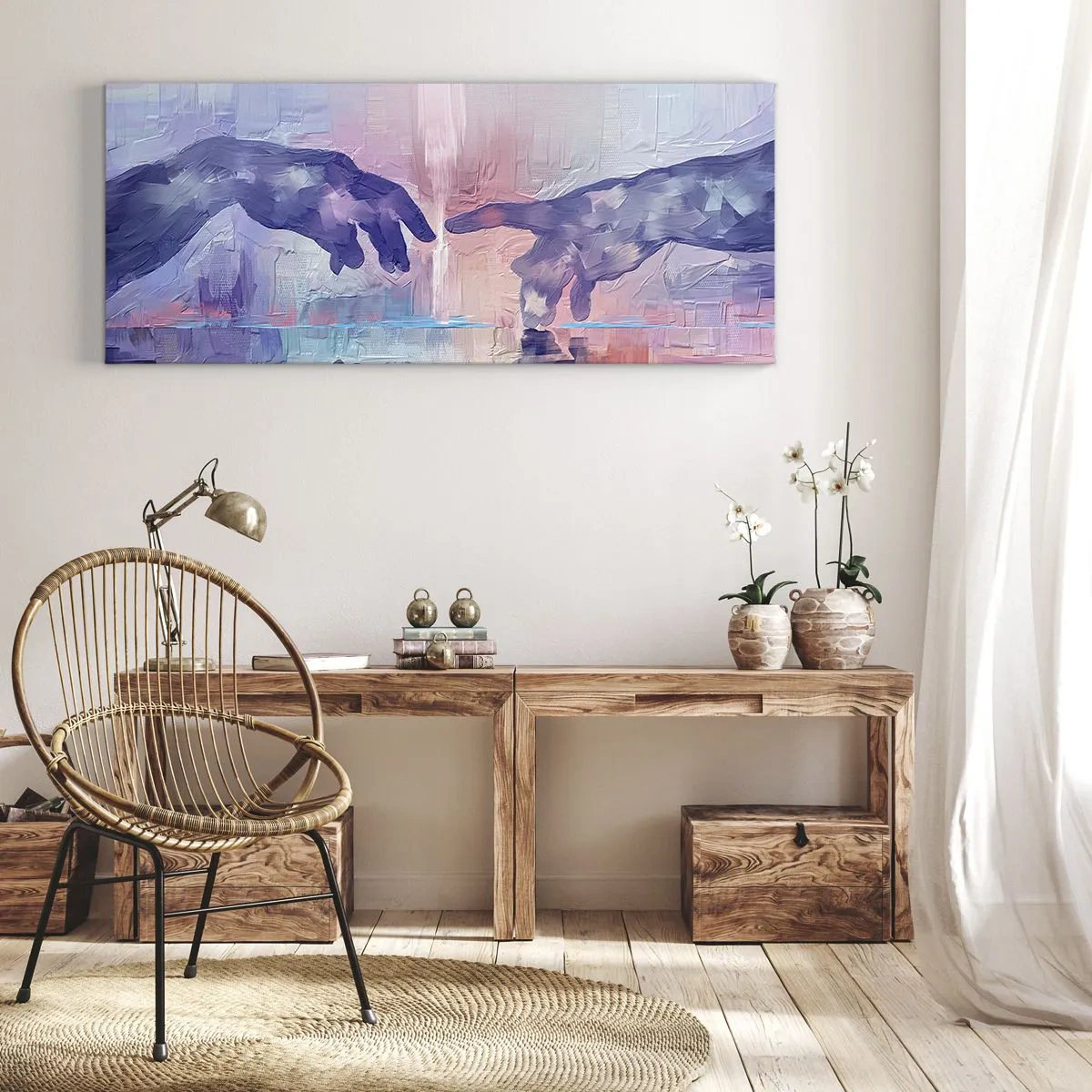 Impression sur toile - Image sur toile - Divine étincelle de vie - 100x40 cm