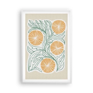 Affiche dans un cadre blanc - Poster - Ethnique avec une pointe d'abstraction - 61x91 cm