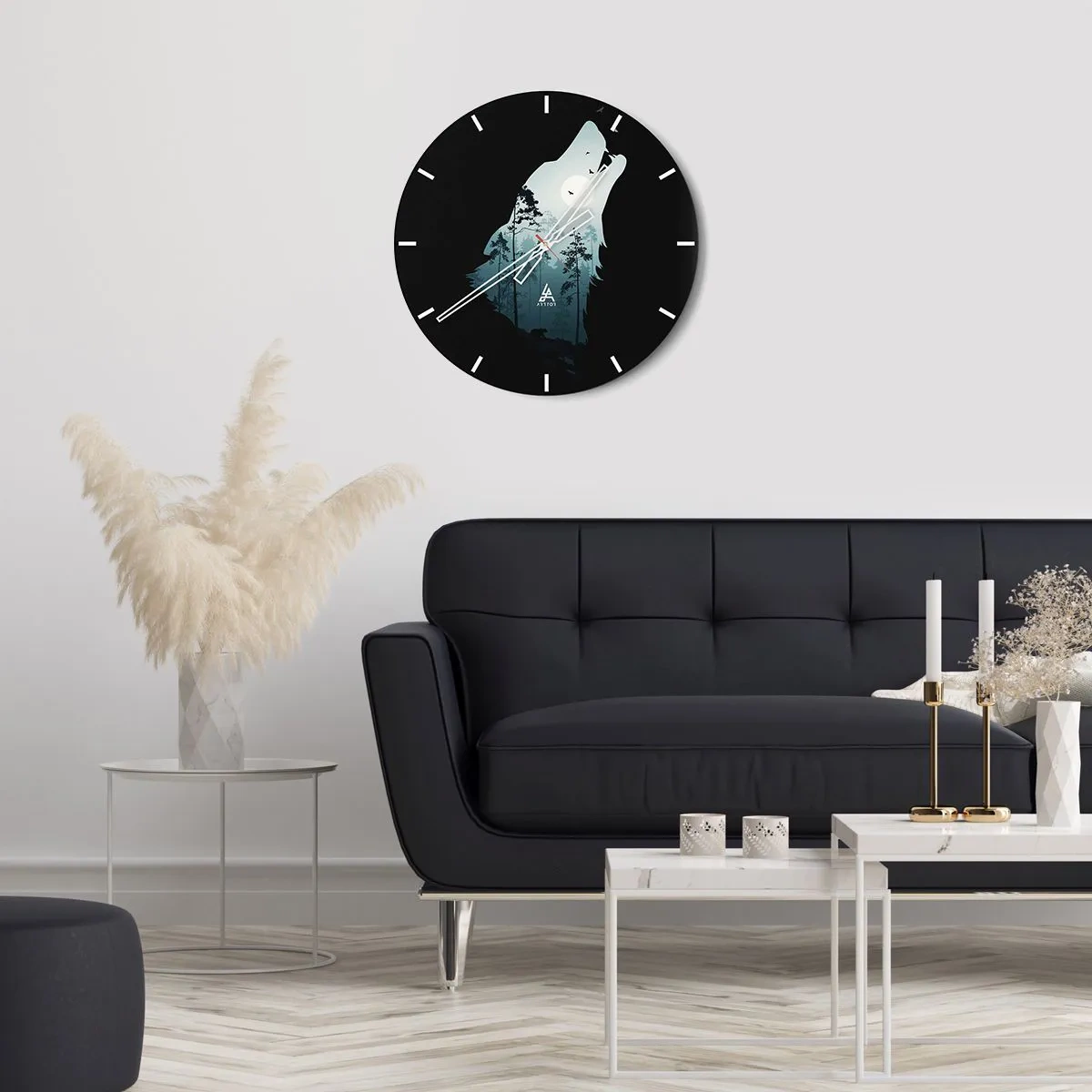 Horloge murale - Pendule murale - La voix de nuit de la forêt - 30x30 cm