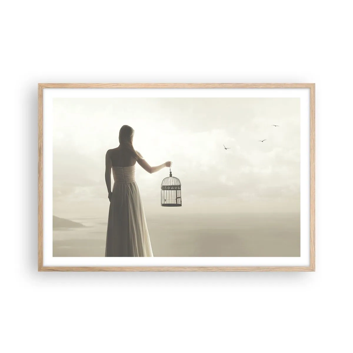 Affiche dans un chêne clair - Poster - Soi libre - 91x61 cm