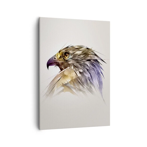 Impression sur toile - Image sur toile - Portrait artistique d'un aigle aux tons pastel - 50x70cm - Portrait d'un guerrier - Décoration murale moderne pour le salon et la chambre ARTTOR