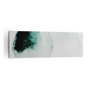Impression sur toile - Image sur toile - Goutte d'eau abstraite avec des nuances de vert et de noir - 160x50cm - Dans une goutte d'eau - Décoration murale moderne pour le salon et la chambre ARTTOR