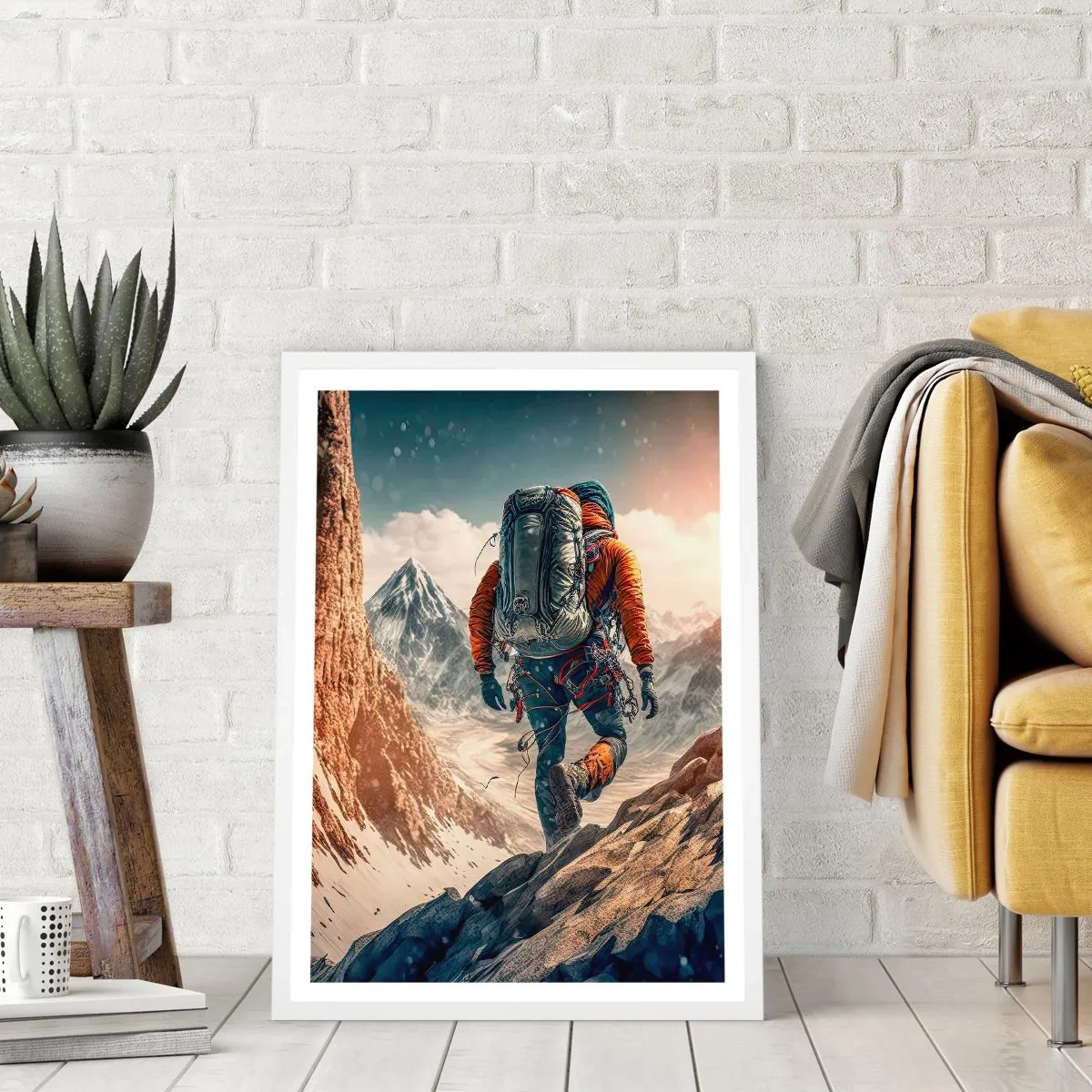 Affiche dans un cadre blanc - Poster - Guerrier solitaire - 70x100 cm
