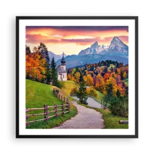 Affiche dans un cadre noir - Poster - Paysage comme peind - 60x60 cm