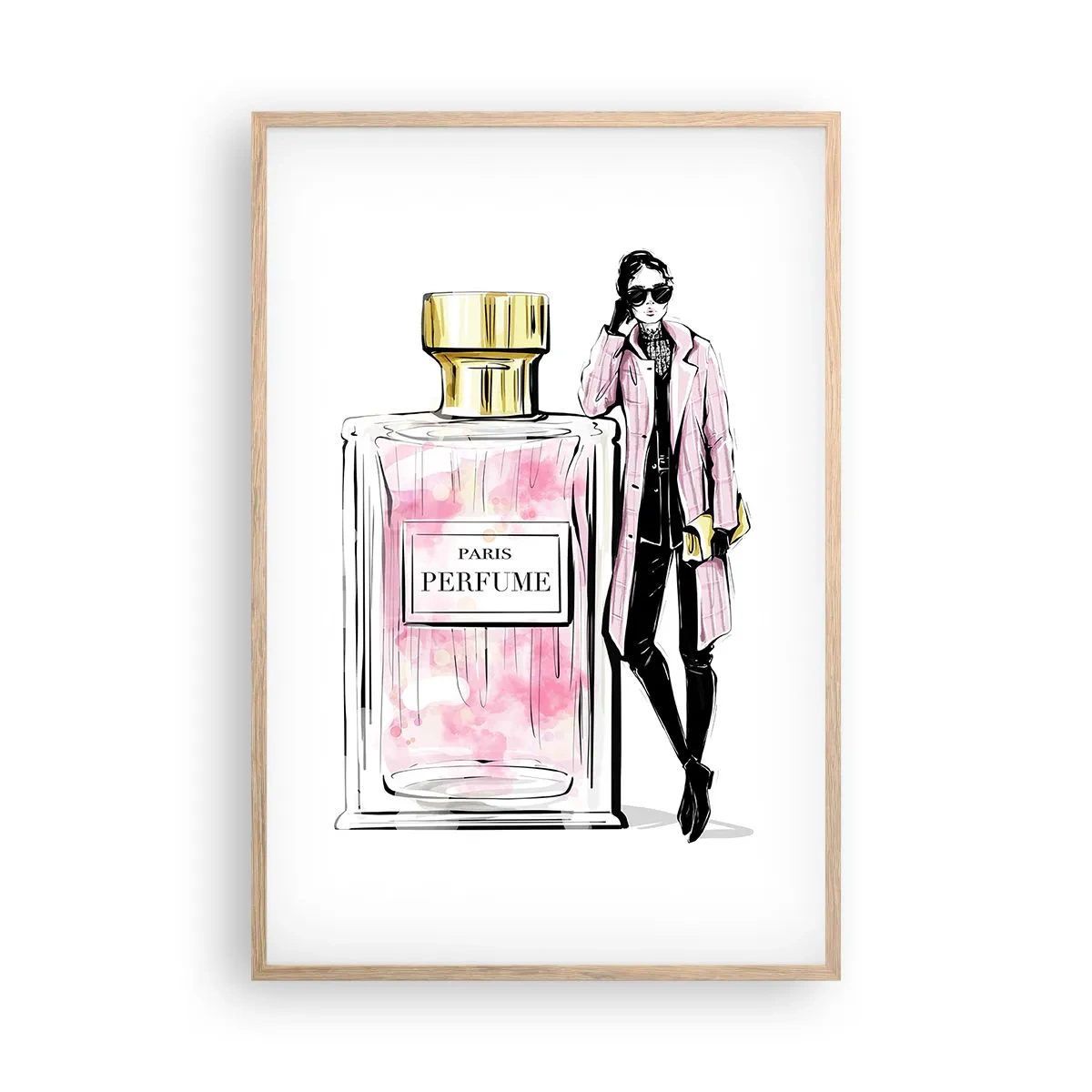 Affiche dans un chêne clair - Poster - La sensualité parisienne - 61x91 cm