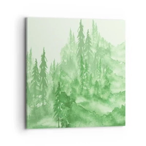 Impression sur toile - Image sur toile - Flou de brouillard vert - 70x70 cm