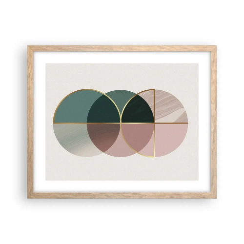 Affiche dans un chêne clair - Poster - Cercles après cercles - 50x40 cm