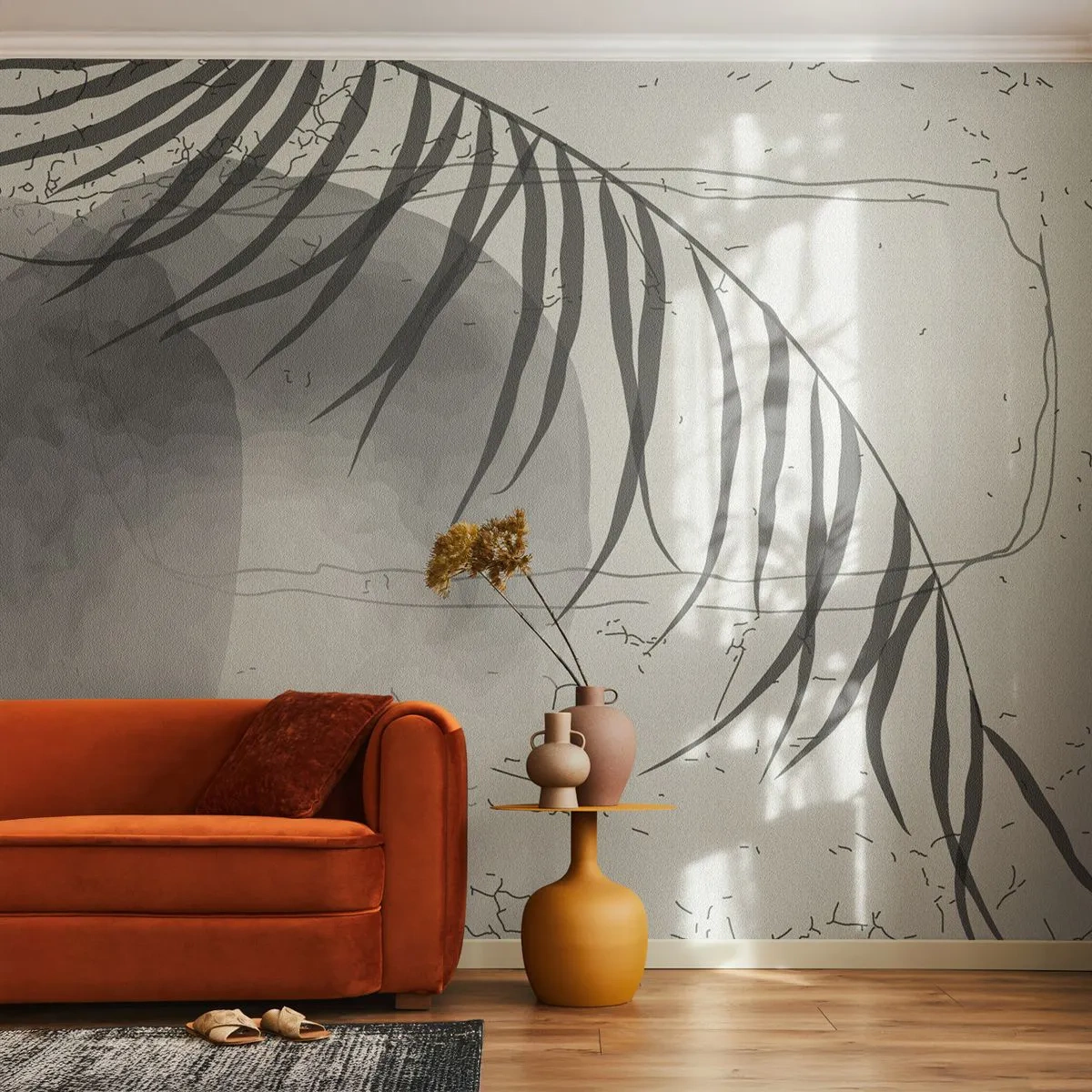 Papier Peint Photo Premium Canvas - L'exotisme subtil de la nature - Minimalisme, Botanique, Feuille - 250x175 cm