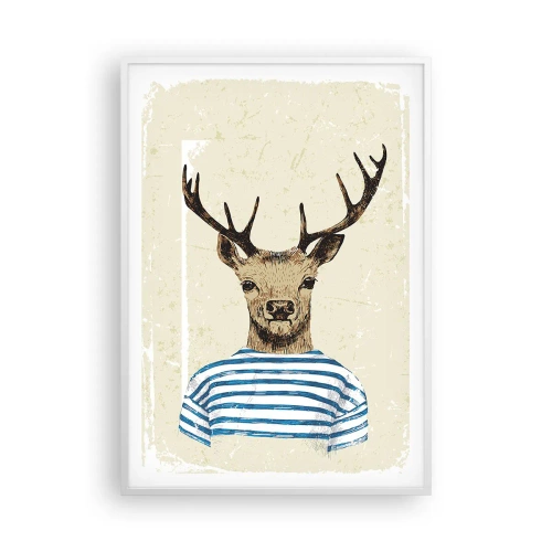 Affiche dans un cadre blanc - Poster - Parce que j'aime les chemises rayées - 70x100 cm