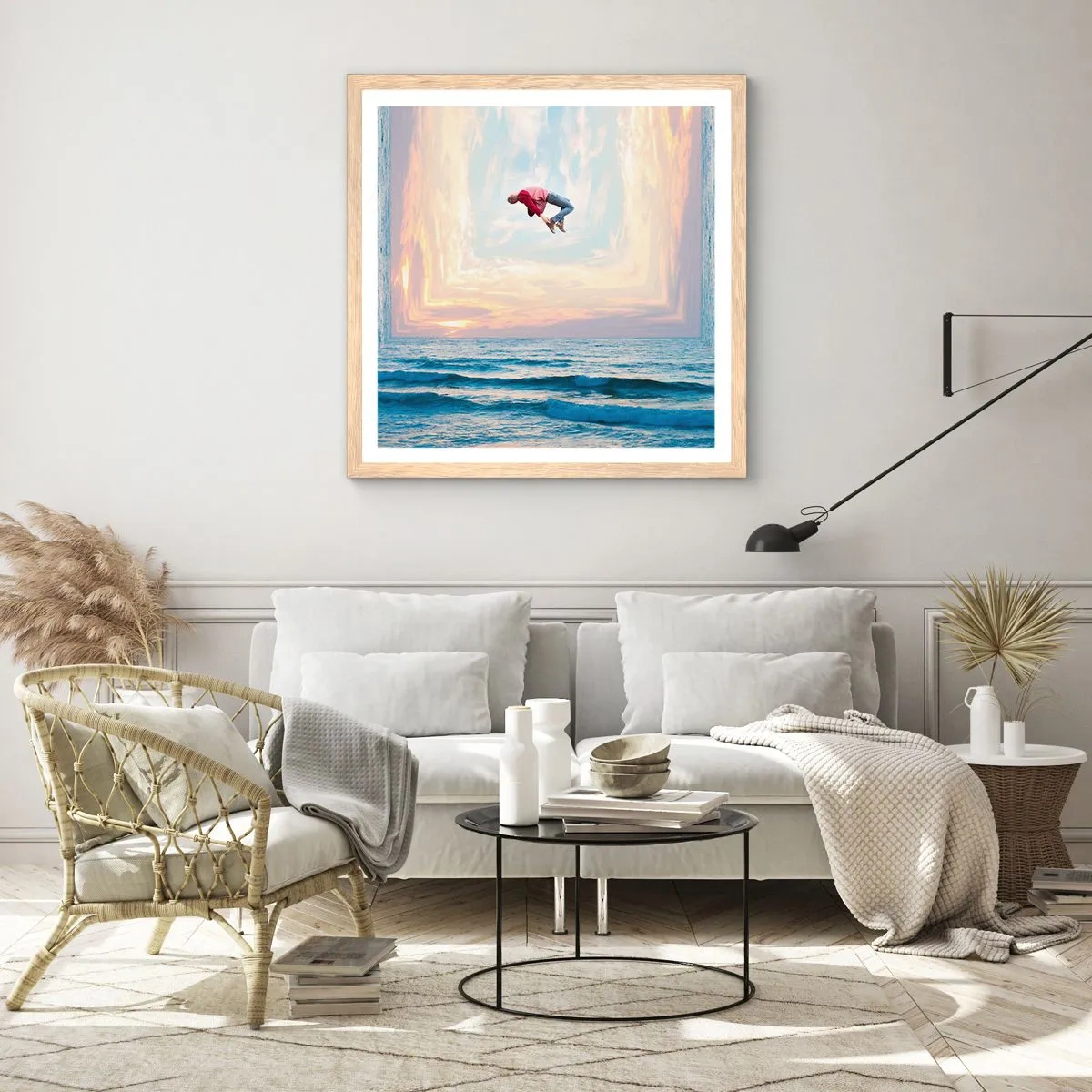 Affiche dans un chêne clair - Poster - Vers une autre dimension - 30x30 cm