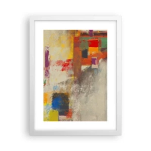 Affiche dans un cadre blanc - Poster - Géométrie des couleurs - 30x40 cm