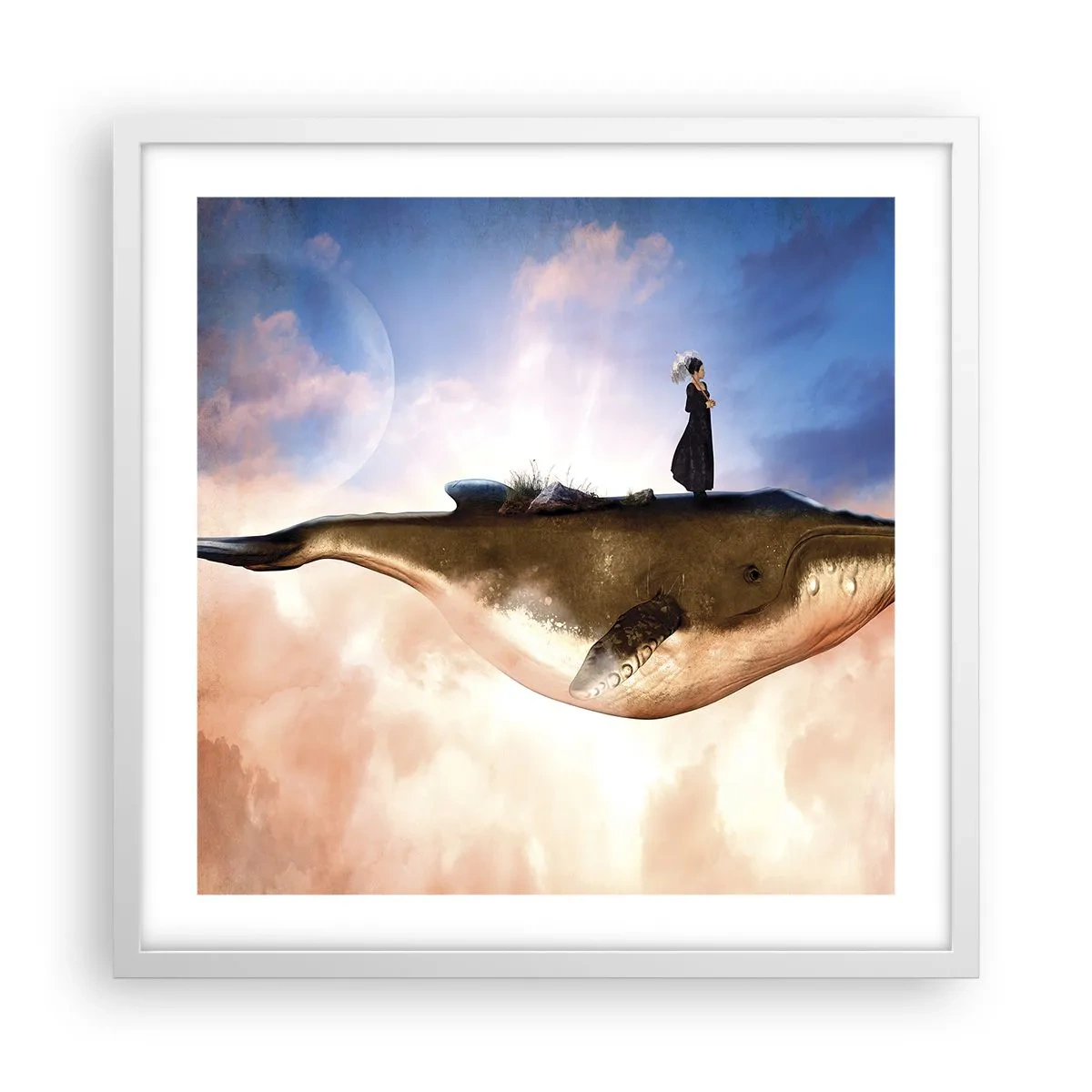 Affiche dans un cadre blanc - Poster - Voyage irréel - 50x50 cm