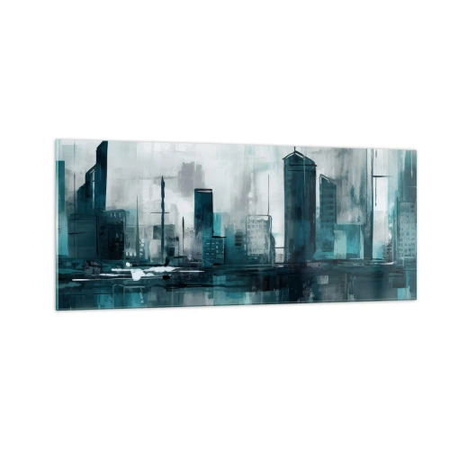 Impression sur verre - Image sur verre - Une ville couleur de pluie - 100x40 cm