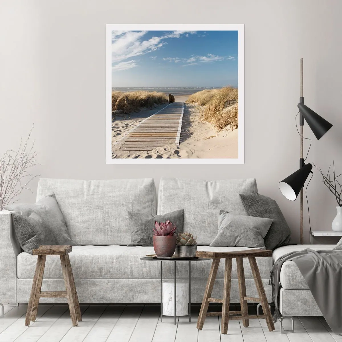 Affiche - Poster - Derrière la dune, dans le bruissement de l'herbe - 30x30 cm