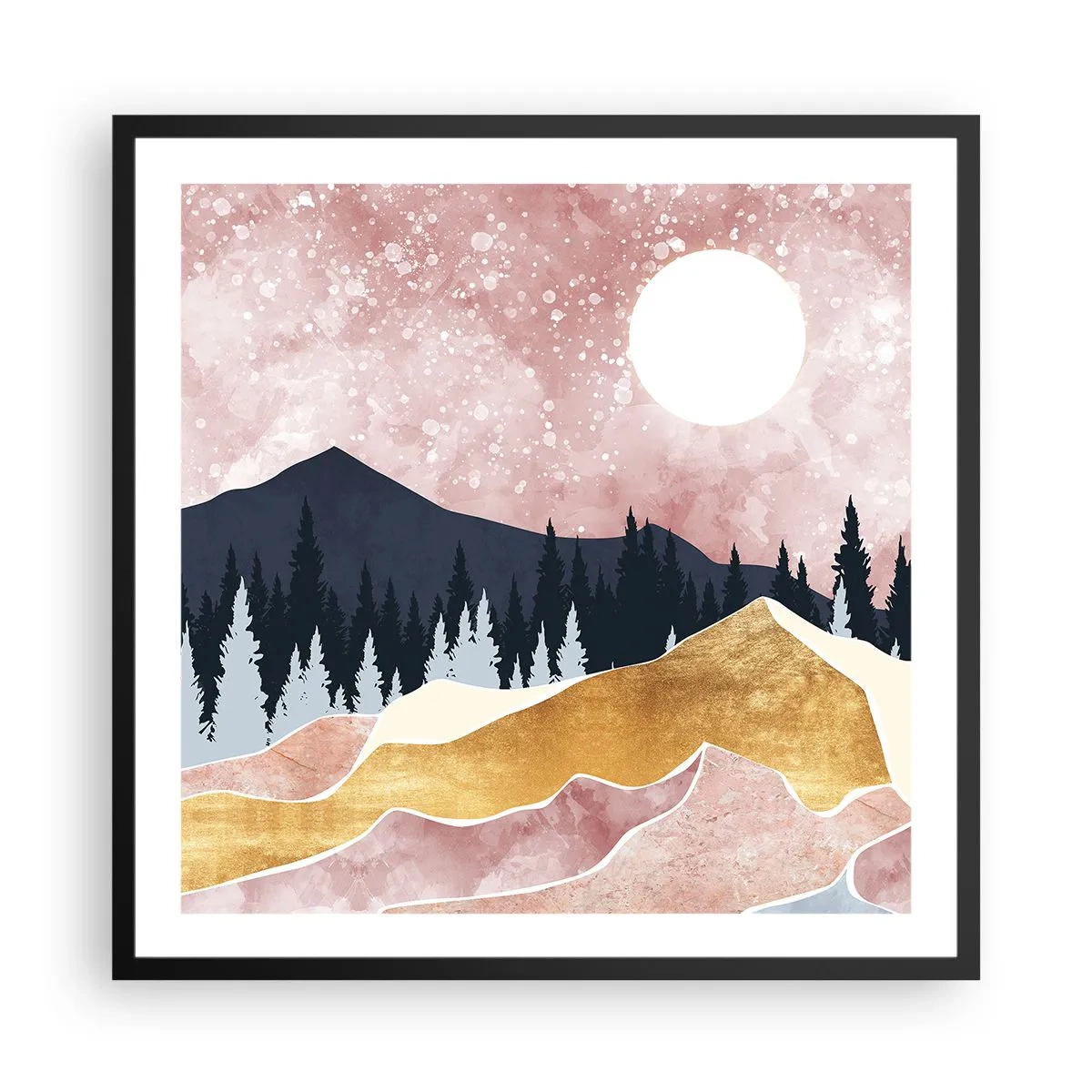 Affiche dans un cadre noir - Poster - Gardien de la nuit - 60x60 cm