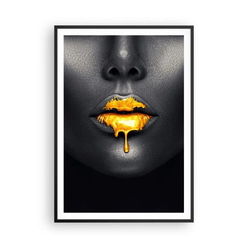 Affiche dans un cadre noir - Poster - Bouche d'or - 70x100 cm