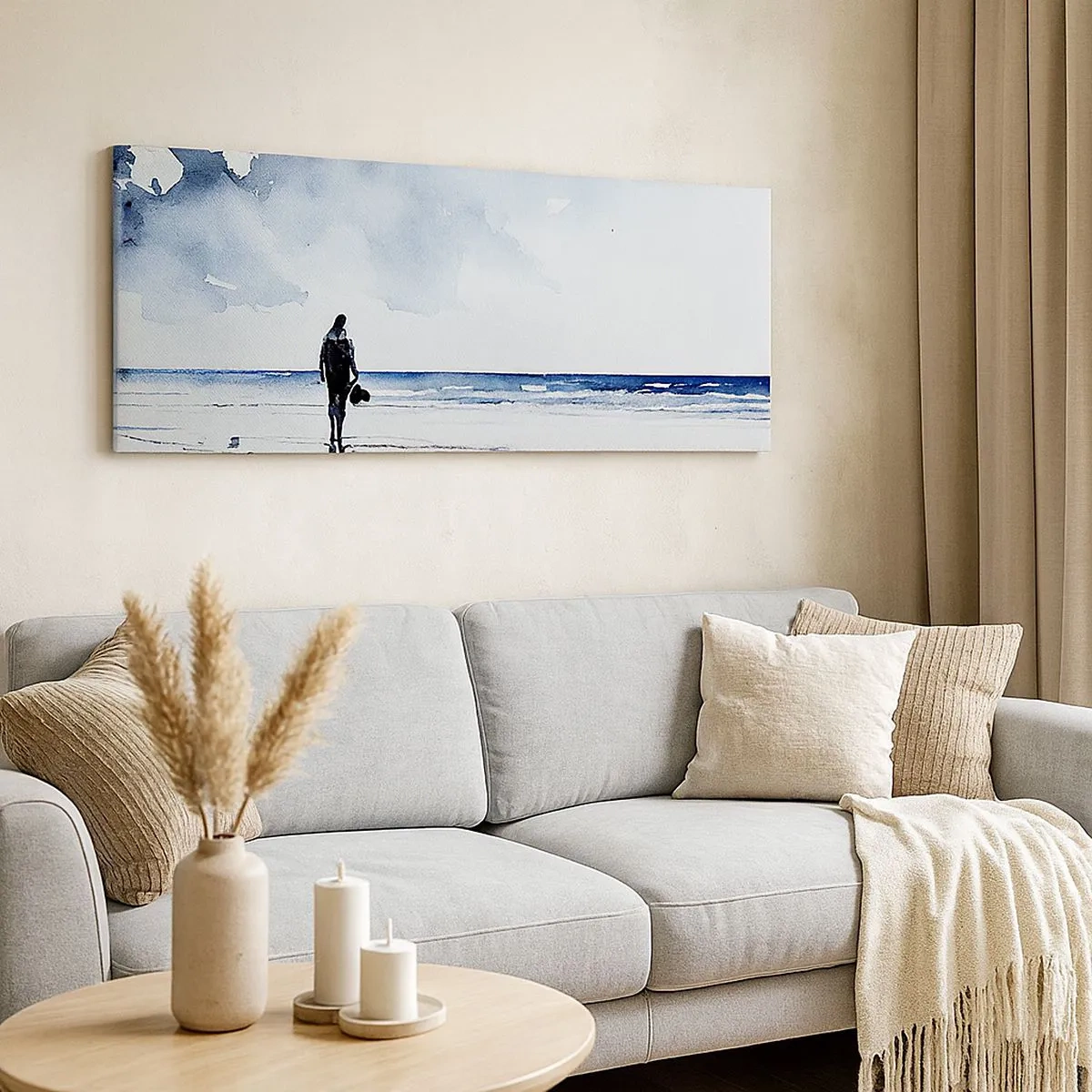 Impression sur toile - Image sur toile - Conversation avec la mer - 100x40 cm