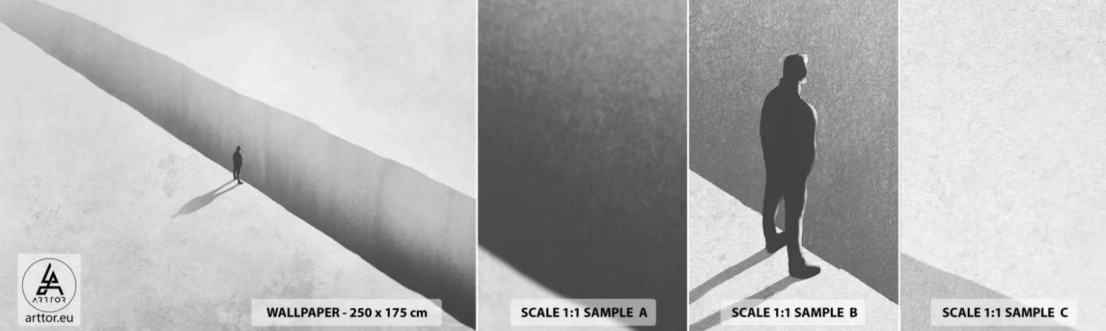 Échantillon de Papier Peint Autocollant Deluxe Sticker - Un objectif clair - Abîme, Minimalisme, Homme - 100x30 cm