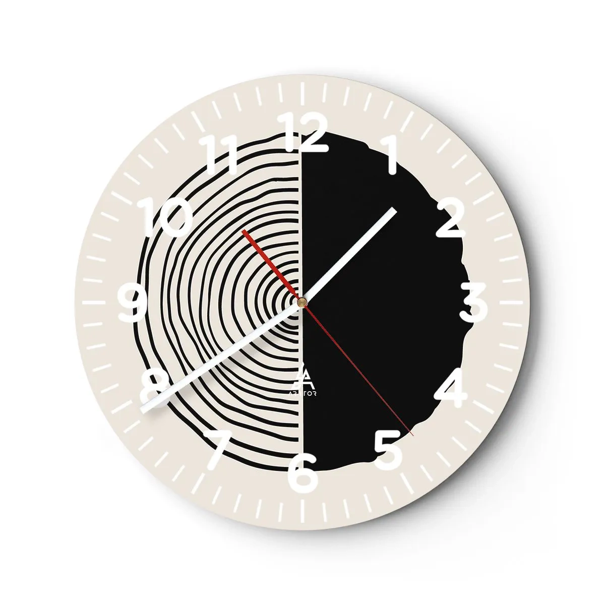 Horloge murale - Pendule murale - Moitié-moitié - 40x40 cm