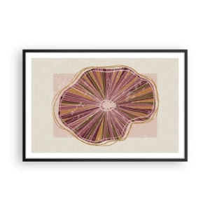 Affiche dans un cadre noir - Poster - Abstraction rayonnante - 91x61 cm