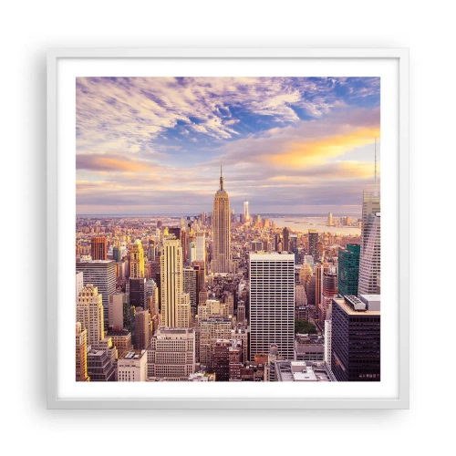 Affiche dans un cadre blanc - Poster - Atteindre les nuages eux-mêmes - 60x60 cm