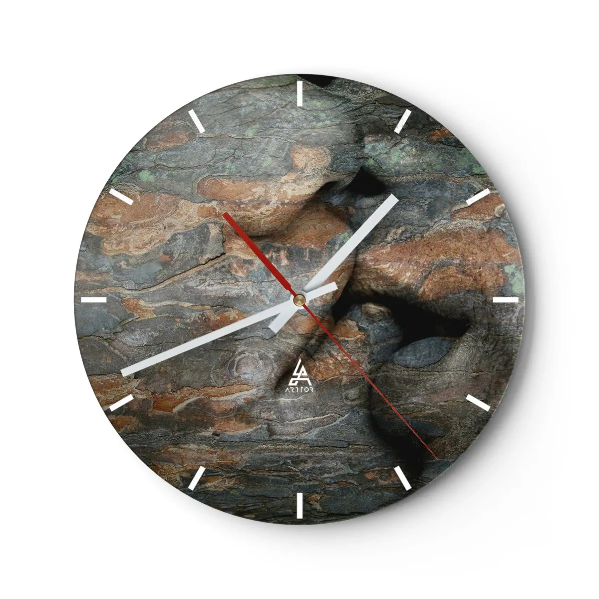 Horloge murale - Pendule murale - Gros plan sur la texture naturelle du bois - 30x30cm - Ensemble pour toujours - Décoration murale moderne pour le salon, la cuisine et la chambre ARTTOR