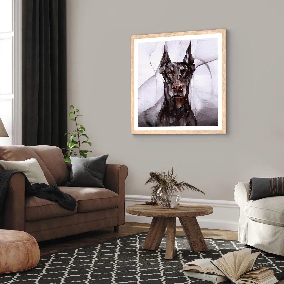 Affiche dans un chêne clair - Poster - Né noble - 50x50 cm