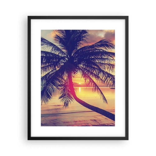 Affiche dans un cadre noir - Poster - Soirée sous les palmiers - 40x50 cm