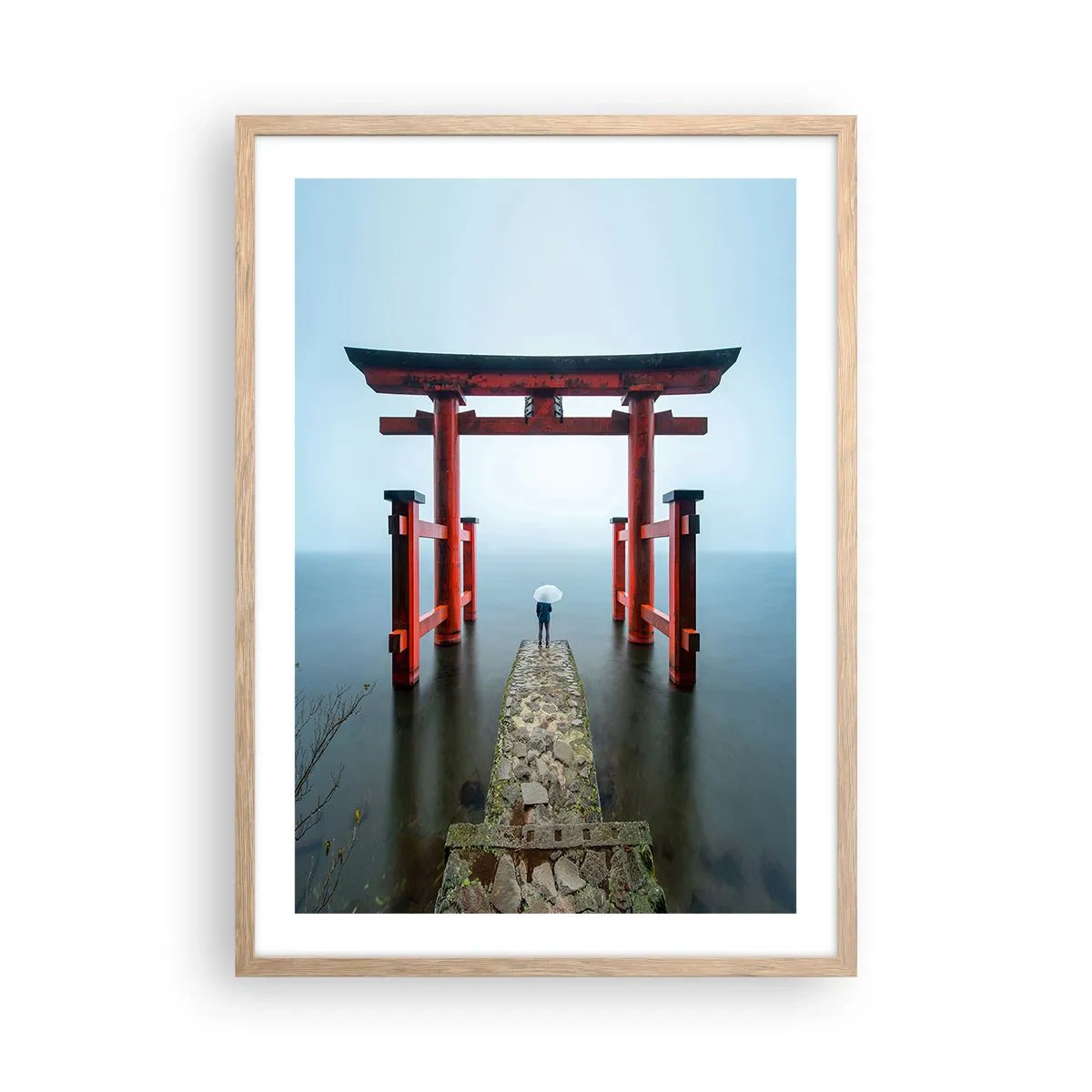 Affiche dans un chêne clair - Poster - Rêverie japonnaise - 50x70 cm