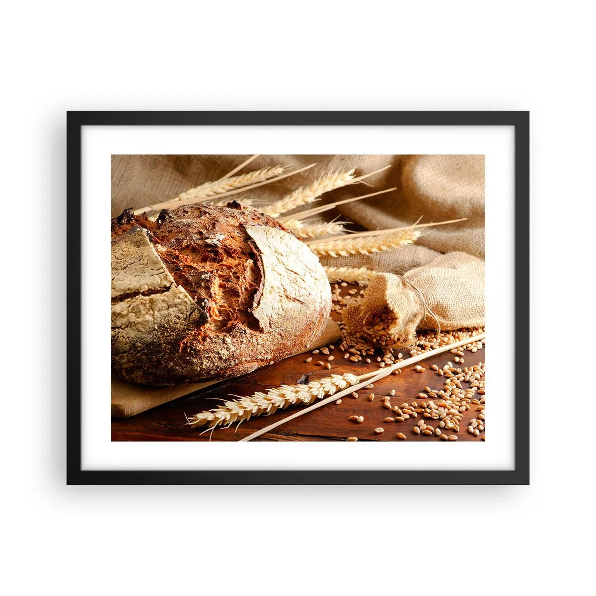 Affiche dans un cadre noir - Poster - Appétissant, parfumé, croquant - 50x40 cm