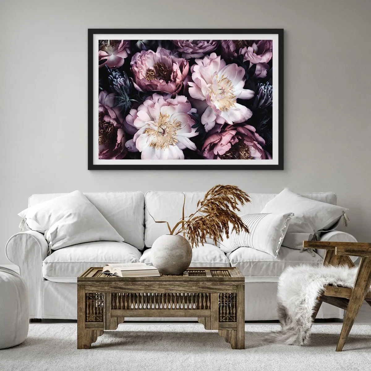Affiche dans un cadre noir - Poster - Bouquet à l'ancienne - 40x30 cm