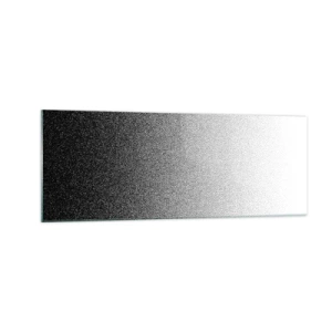 Impression sur verre - Image sur verre - Dégradé minimaliste noir et blanc en pointillé - 140x50cm - Du coté de la lumière - Décoration murale moderne pour le salon et la chambre ARTTOR