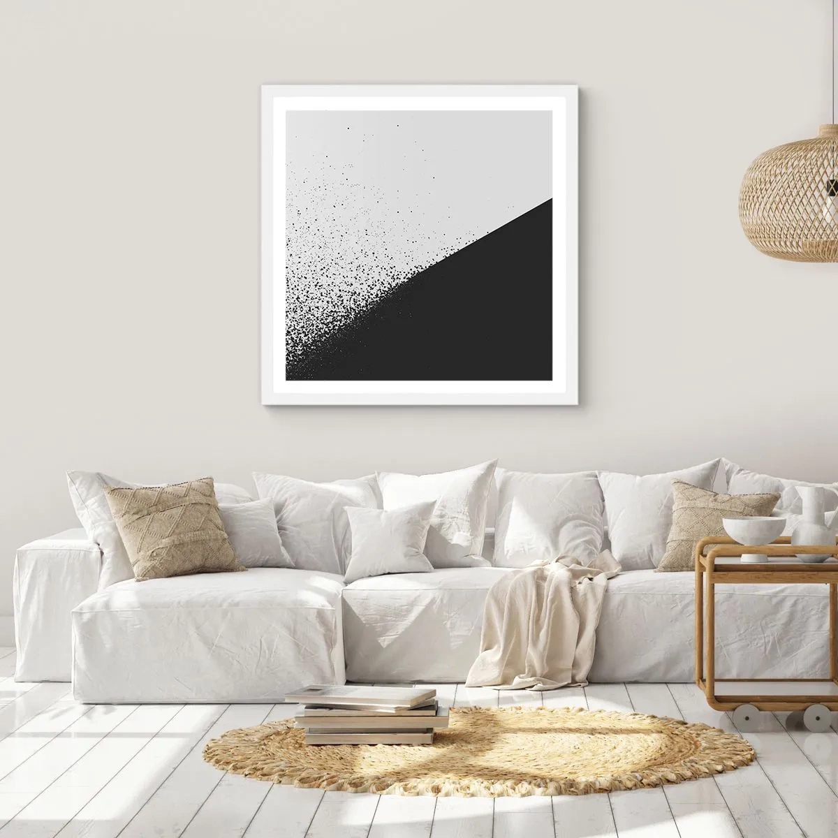 Affiche dans un cadre blanc - Poster - De plus en plus vite, de plus en plus - 30x30 cm