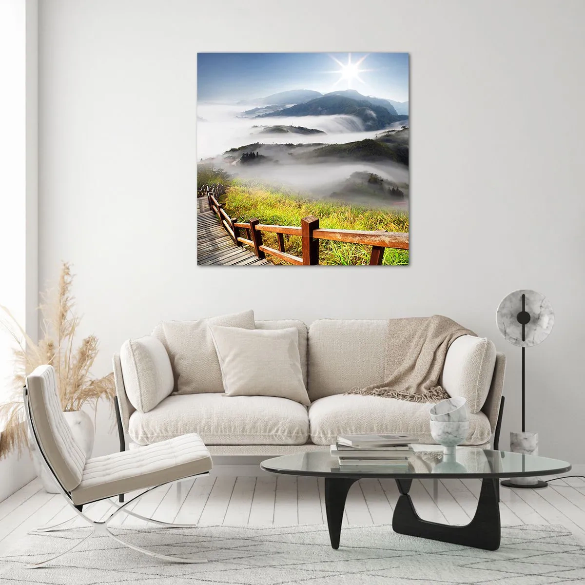 Impression sur verre - Image sur verre - Tissé d'éblouissement et de brouillard - 40x40 cm