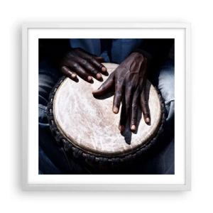 Affiche dans un cadre blanc - Poster - Vis à son rythme - 50x50 cm