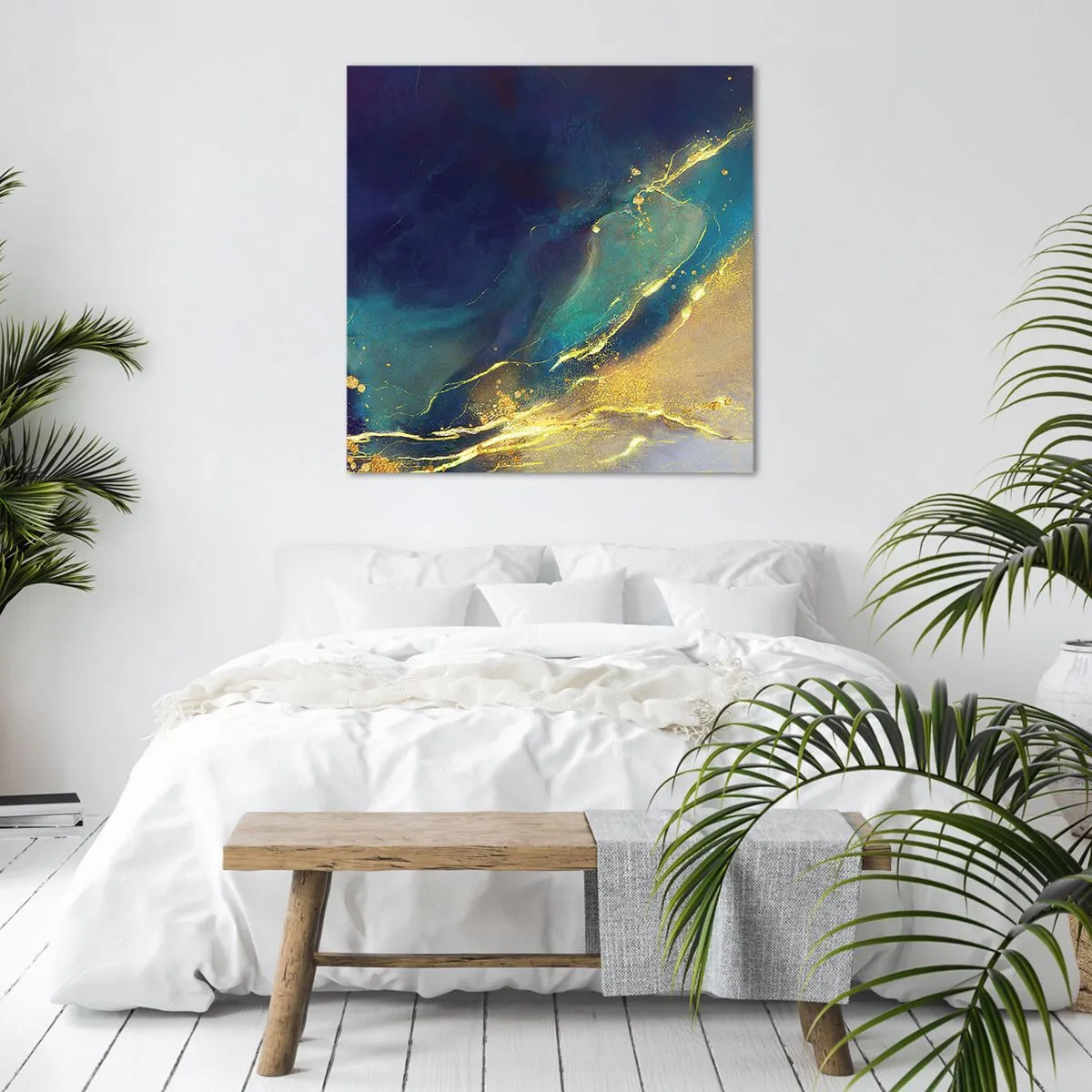 Impression sur toile - Image sur toile - Coulée d'or - 60x60 cm