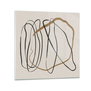 Impression sur verre - Image sur verre - Composition – danse en boucle - 70x70 cm