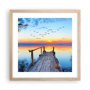 Affiche dans un chêne clair - Poster - Il est temps de rentrer... - 40x40 cm