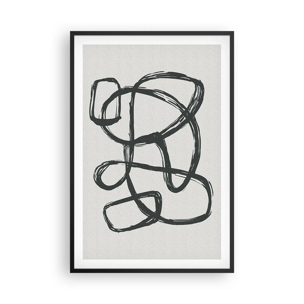 Affiche dans un cadre noir - Poster - Abstraction en boucle - 61x91 cm