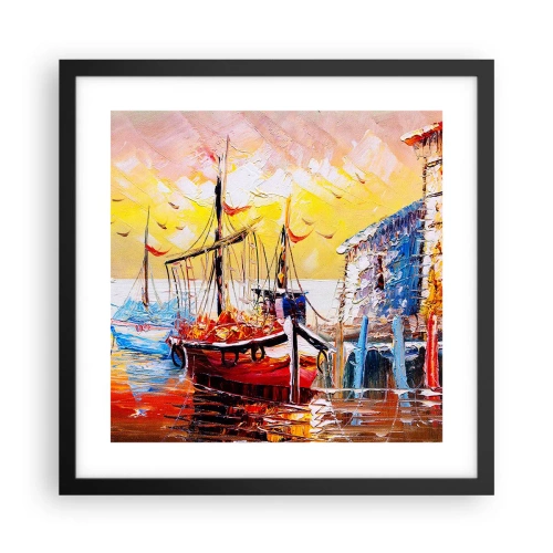 Affiche dans un cadre noir - Poster - Bon retour - 40x40 cm