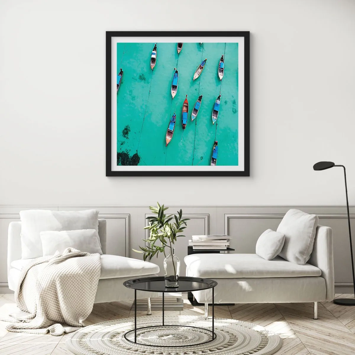 Affiche dans un cadre noir - Poster - Dans une attente jouyeuse - 40x40 cm