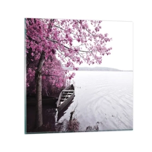 Impression sur verre - Image sur verre - Dans un silence rose - 50x50 cm