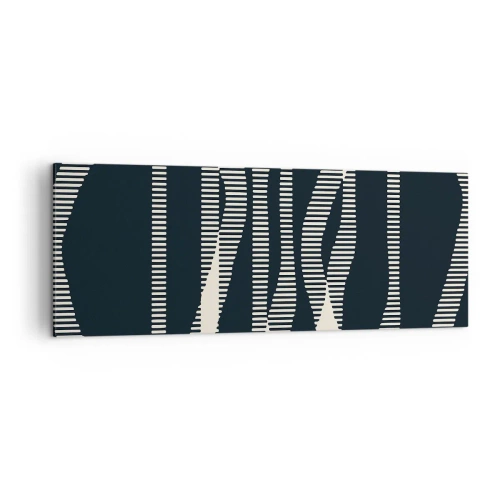 Impression sur toile - Image sur toile - Lignes géométriques dans des tons clairs sur un fond sombre - 140x50cm - Une tentative de briser l'obscurité - Décoration murale moderne pour le salon et la chambre ARTTOR