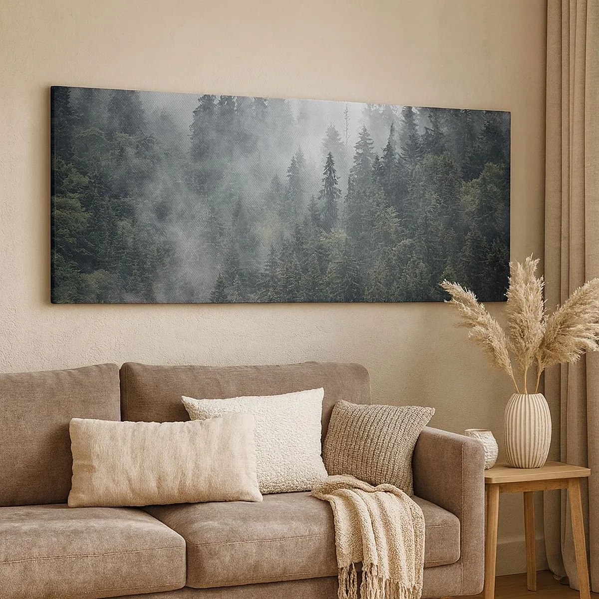 Impression sur toile - Image sur toile - Aube de la forêt - 100x40 cm
