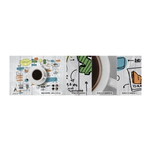 Échantillon de Papier Peint Premium Sand - Il est temps de faire une pause - Graphique, Café, Expresso - 100x30 cm