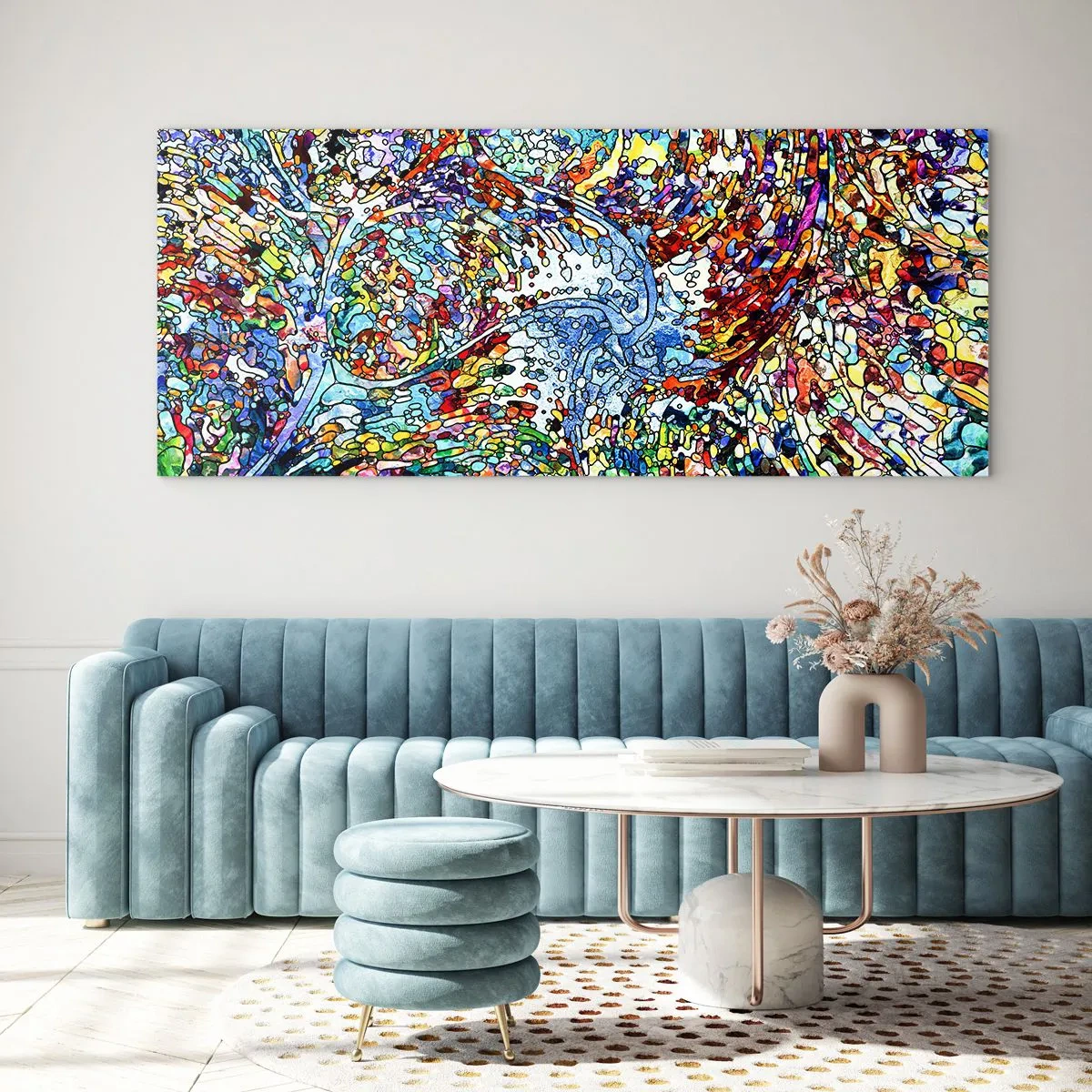 Impression sur verre - Image sur verre - Goutte de vitrail - 100x40 cm