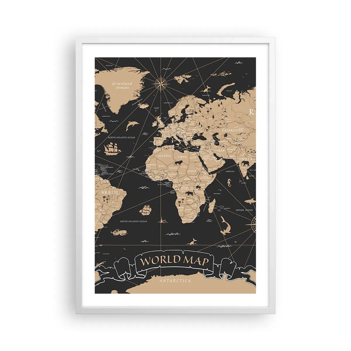Affiche dans un cadre blanc - Poster - Les limites de mon monde - 50x70 cm