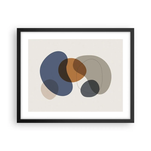 Affiche dans un cadre noir - Poster - Gouttes de couleur - 50x40 cm